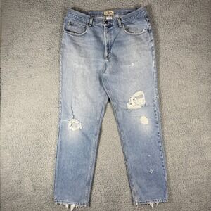 Vintage L.L. Bean Classic Fit Jeans 36x32 Distressed Light Wash Straight